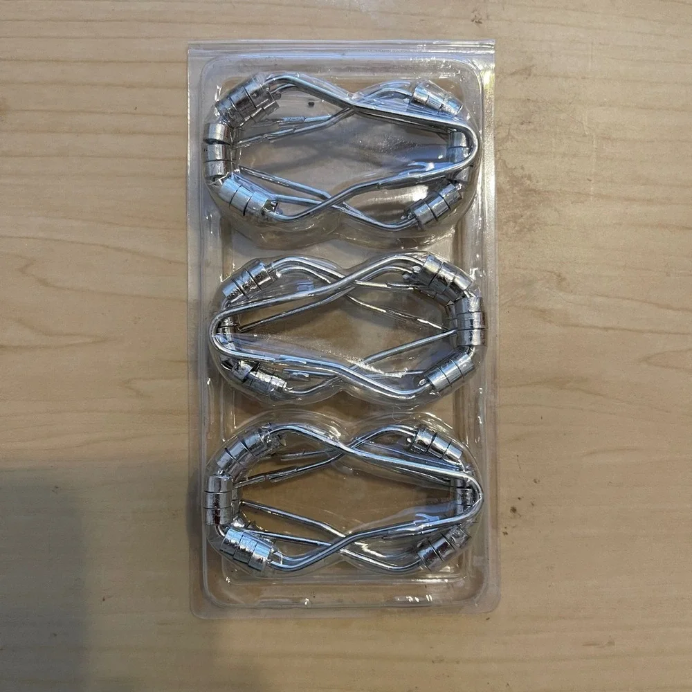 Chrome Easy Glide Shower Curtain Hooks Set of 12 New in Box